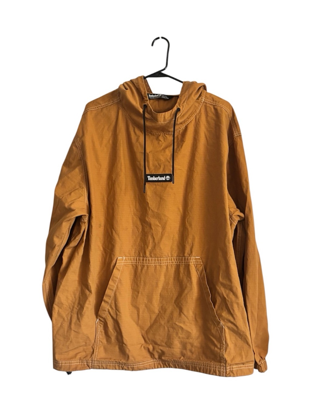 Timberland Brown Camel Colored Men's Hooded Pullover Rugged Work Jacket